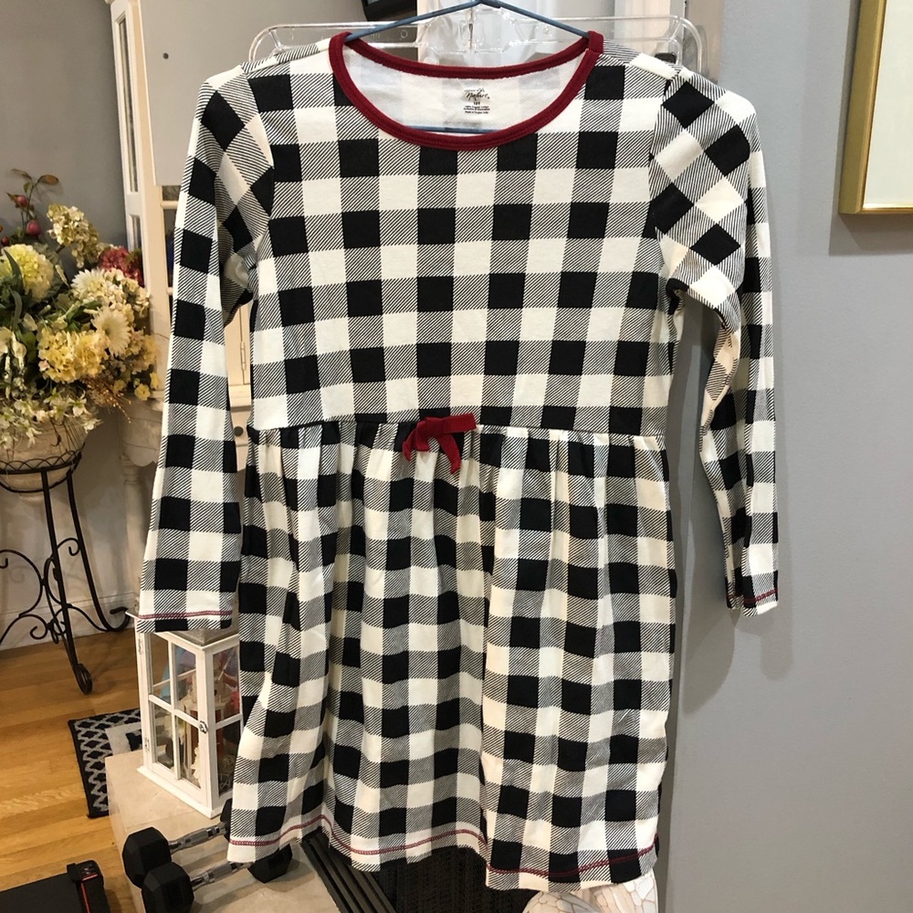 Touched by Nature 100% Organic Cotton Long Sleeve Plaid Winter Christmas Dress